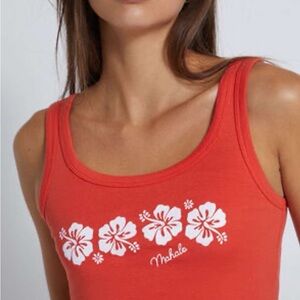 Red Billabong Mahalo Cropped Tank Top